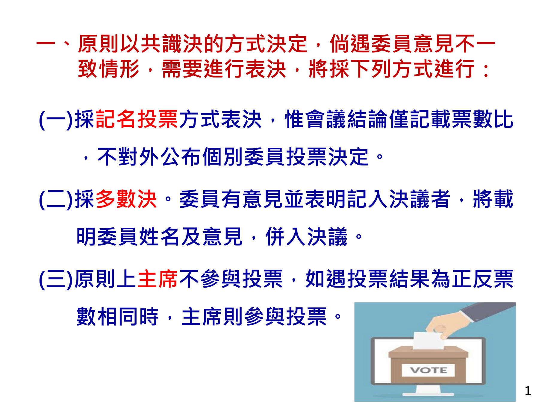 議決方式